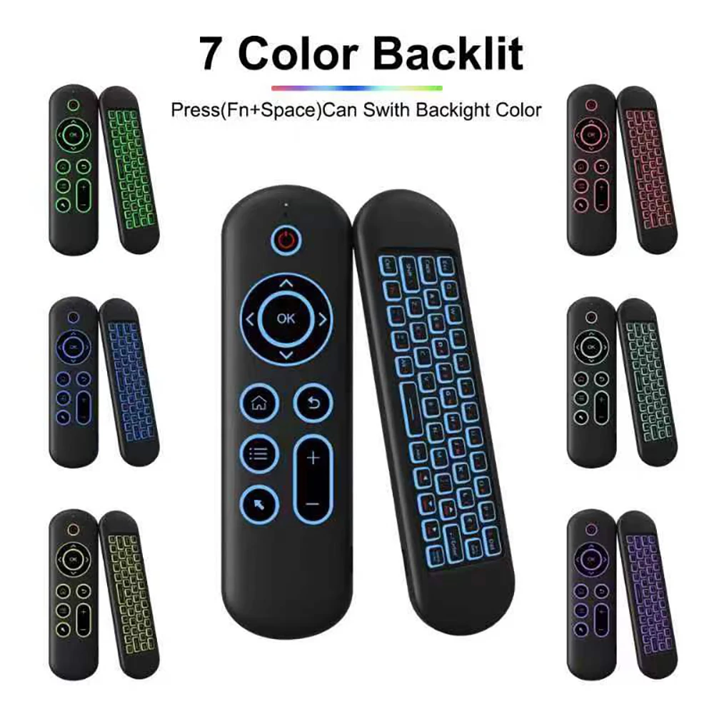 Mini teclado Bluetooth 5,0 2,4G inalámbrico Air Mouse retroiluminación Control remoto por voz para ordenador portátil Android TV Box Smart TV - imagen 3