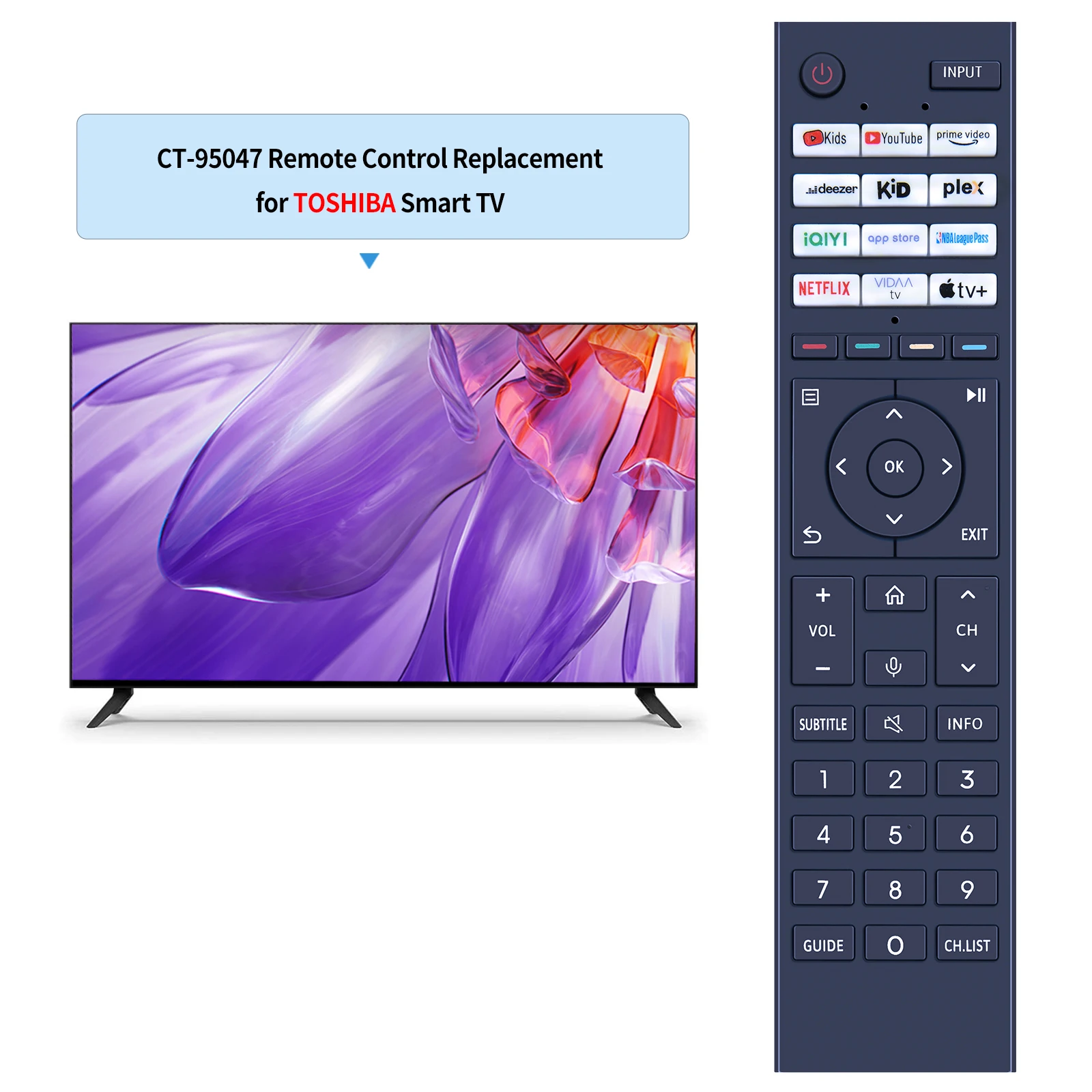 Nuevo CT-95047 para Toshiba TV Control remoto sin voz - imagen 2