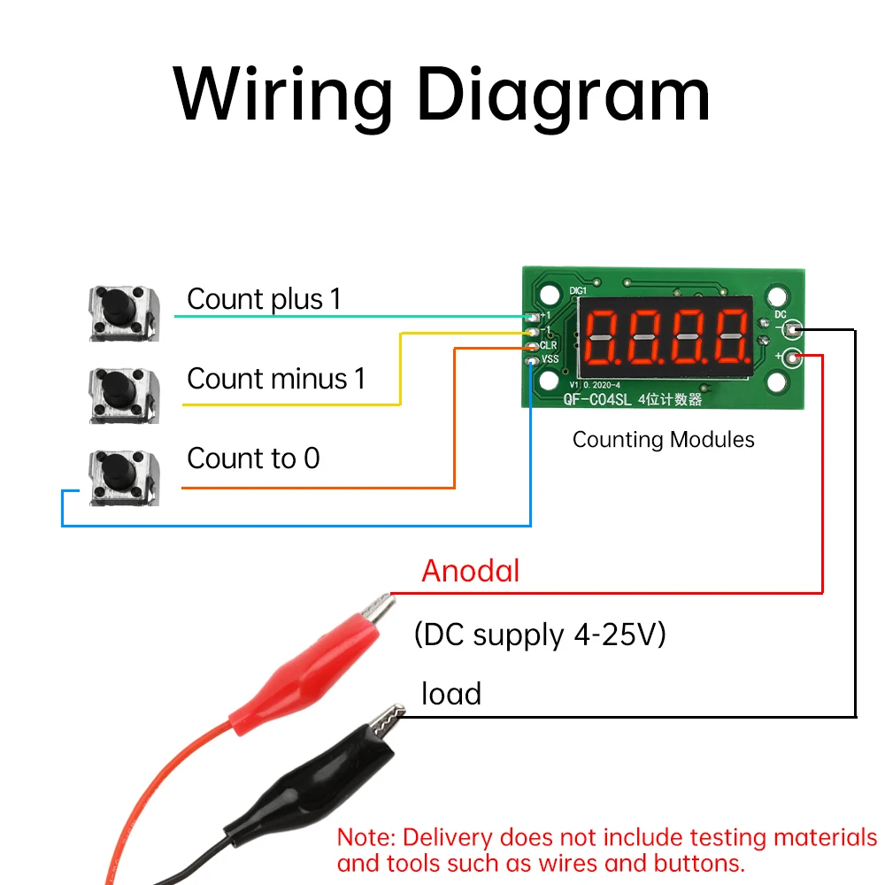 Módulo contador electrónico 0-9999 Módulo de conteo de interruptor de bajo nivel con función de memoria de corte de energía Contador de tubo digital de 4 bits DC4-25V - imagen 4