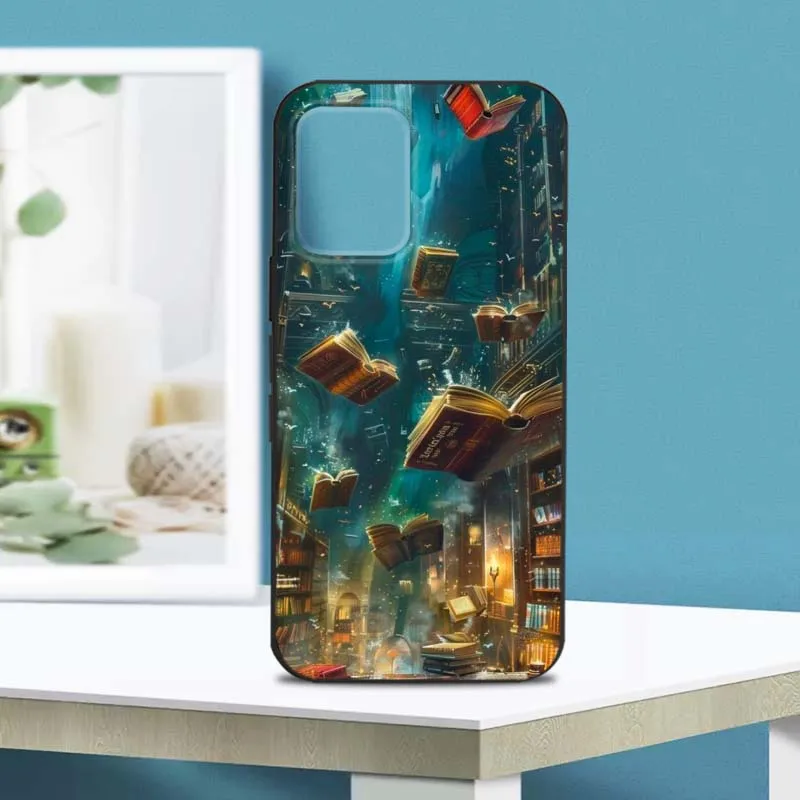 Funda de diseño artístico de estantería para Motorola Edge S30 30 G E20 E22s E30 E32 E40 Plus G Stylus Fusion Pro 5G funda de teléfono negra - imagen 4