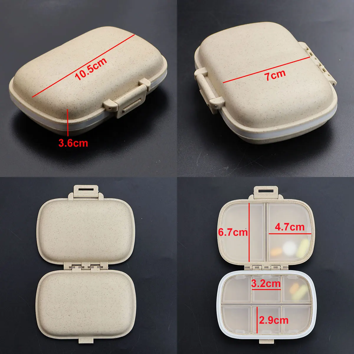 JCD-organizador de pastillas portátil, caja de almacenamiento de medicina semanal de 7 días, subcaja de embalaje sellada de viaje para vitaminas, medicina, aceites de pescado - imagen 3