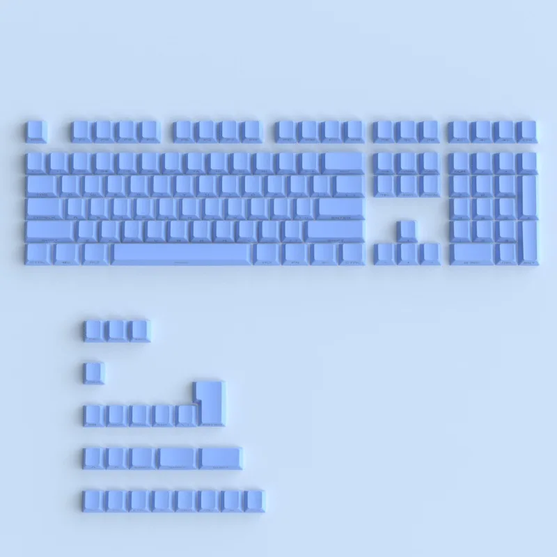 Teclas con estampado lateral de tema azul, 131 teclas, perfil OEM, teclas transparentes retroiluminadas ABS para teclado para juegos Mad 60he Mad 68he Ace 60 - imagen 5