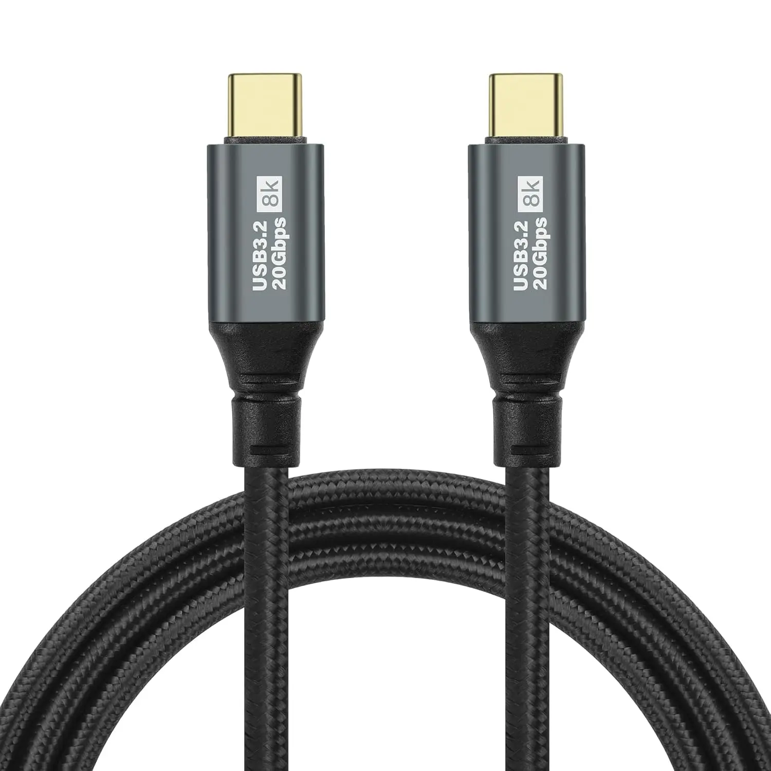 USB C a C 100W 5A PD Cable trenzado de carga rápida pantalla 4K 8K 20Gbps Cable de datos USB 3,2 para teléfono tableta portátil disco duro móvil
