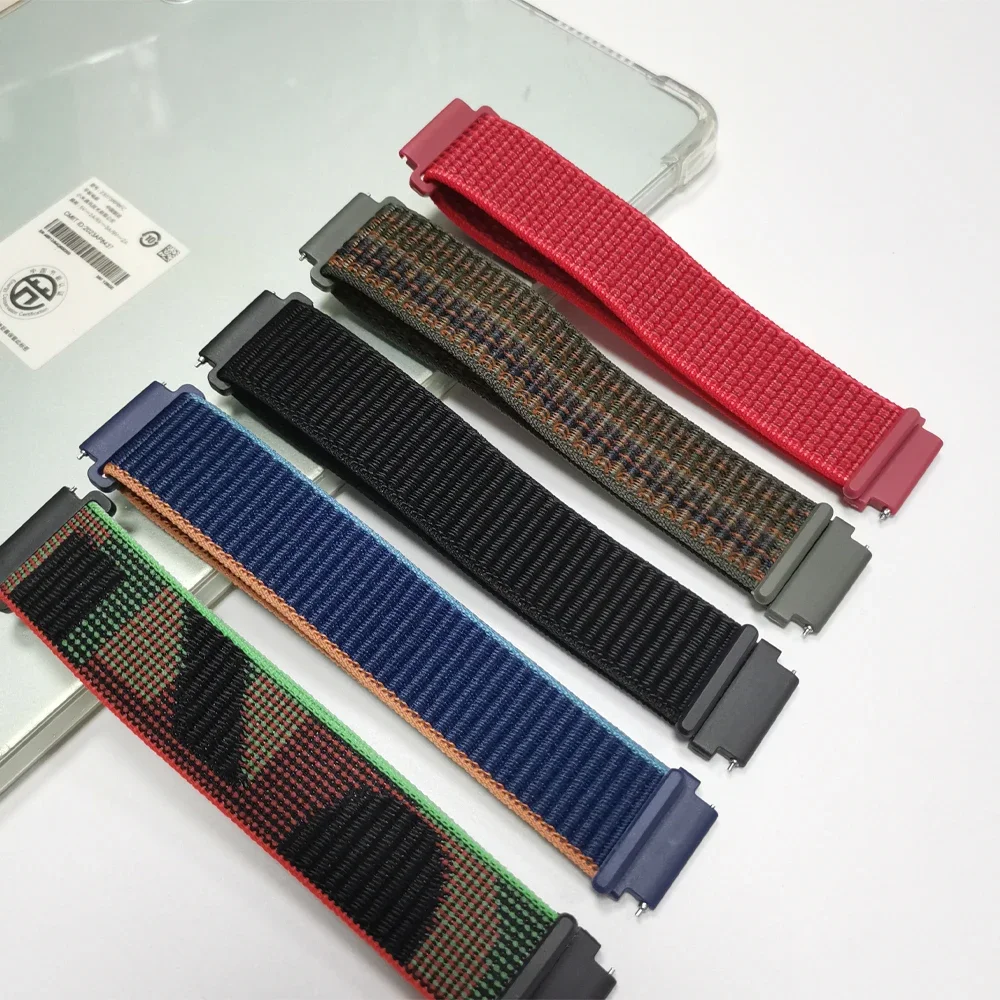 Correa de nailon de 20mm y 22mm para reloj Huami Amazfit Active 2/BALANCE GTR 4 2 3 GTS 4 2 mini para pulsera Amazfit Bip 6 5 - imagen 3