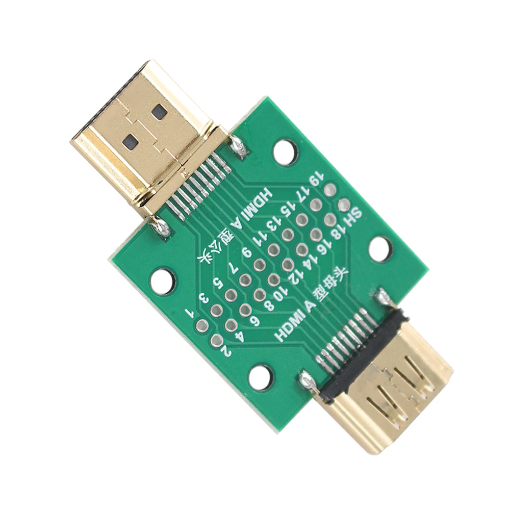 2/4 Uds HDMI tipo A placa de prueba macho a hembra Mini conector con placa PCB 2,54mm paso placa adaptadora de conversión macho-hembra - imagen 5