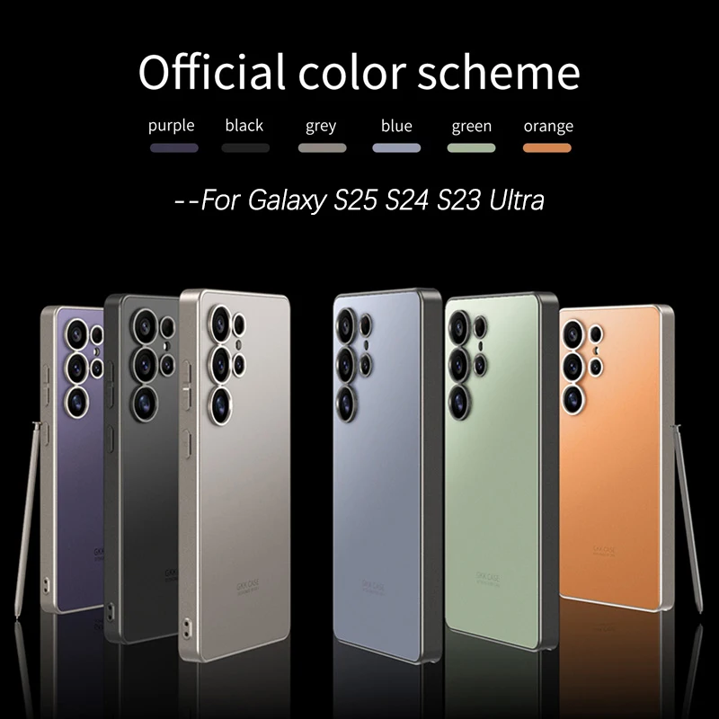 Funda de teléfono esmerilada ultrafina de lujo para Samsung Galaxy S25 S24 S23 Ultra Plus, funda dura mate a prueba de golpes para Galaxy S25Ultra