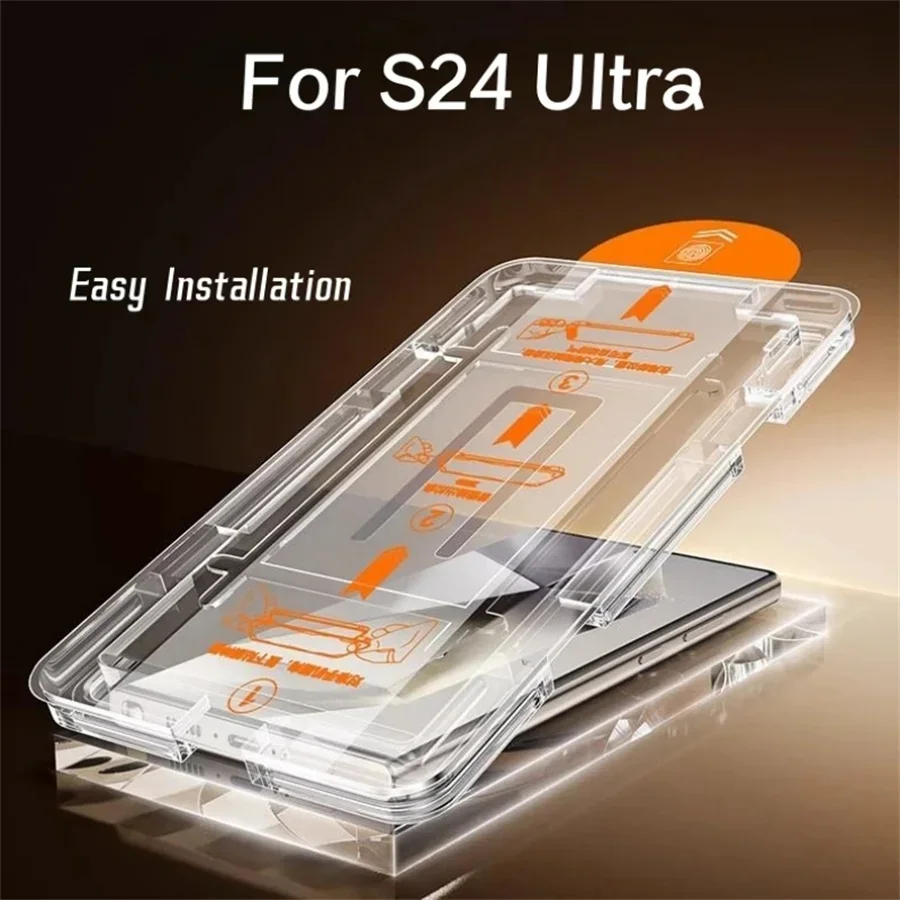 Protector de pantalla de vidrio templado para Samsung Galaxy, Protector de pantalla con huella dactilar, sin polvo, fácil instalación, para S24 Ultra, S23, S22, S21 Plus, 1 a 2 unidades - imagen 2