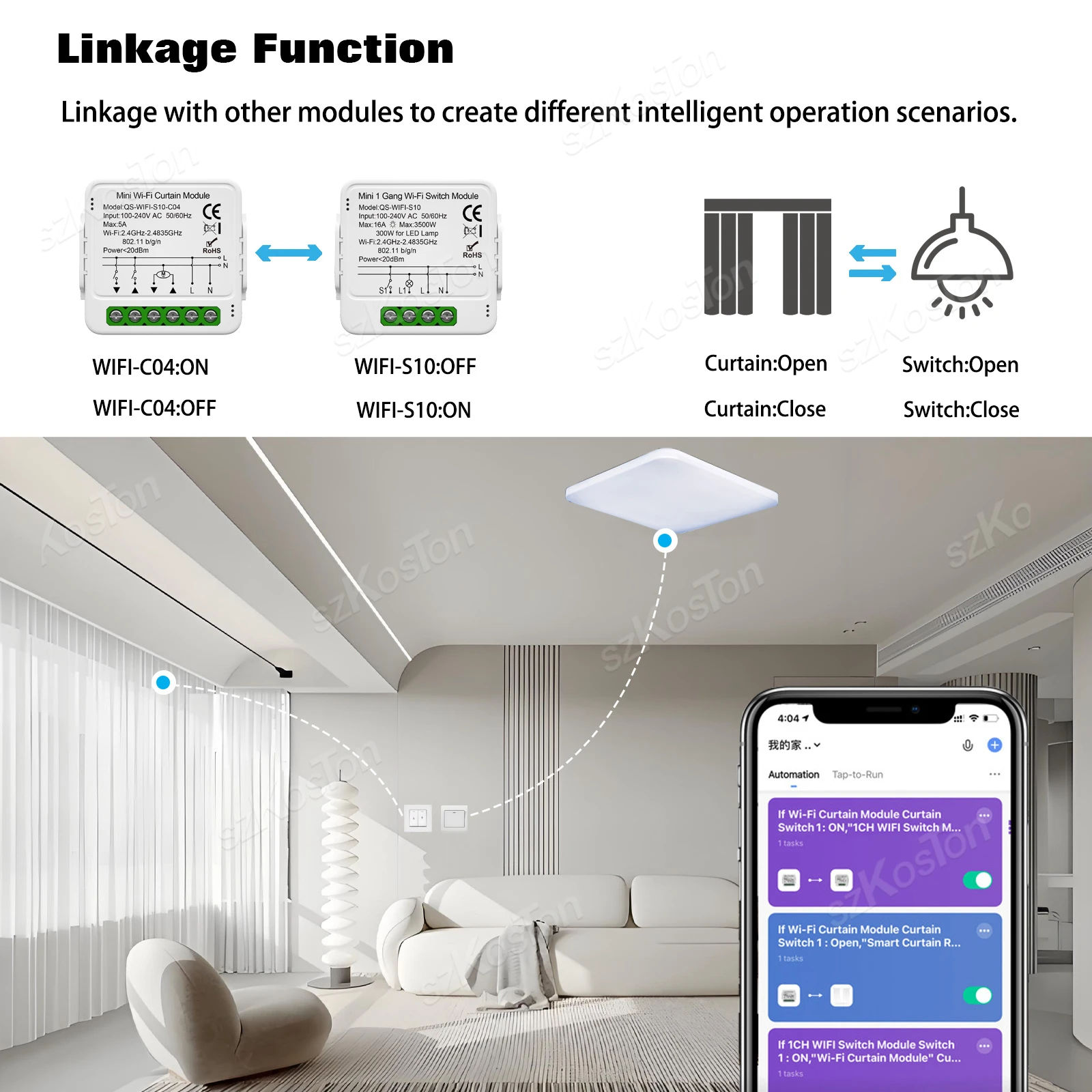Interruptor Cortina Tuya WiFi Zigbee para Persianas Alexa Google Home - imagen 5