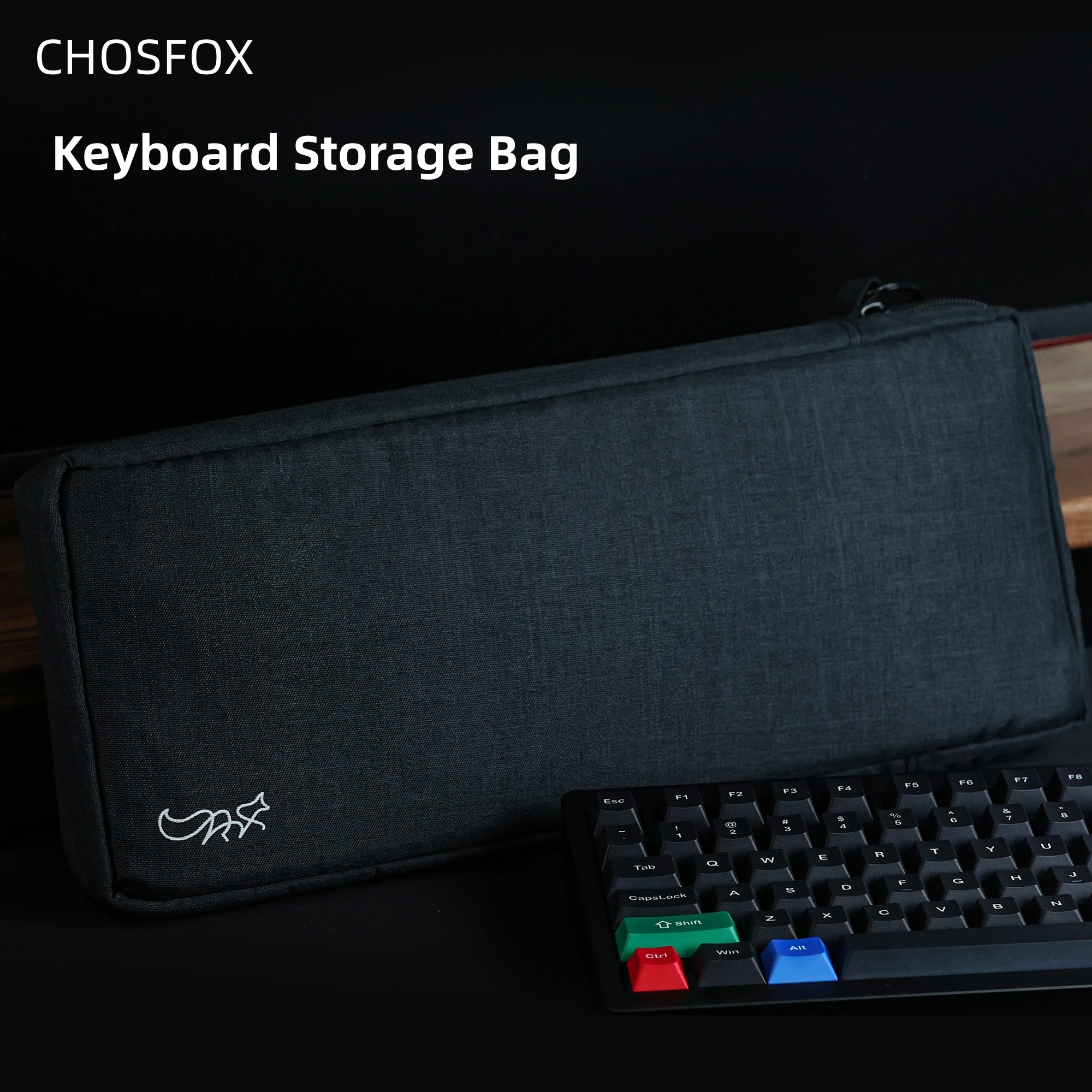 Chosfox-Bolsa de almacenamiento portátil para teclado mecánico, bolsa de protección impermeable de gran capacidad, de tela gruesa, 87/75/67 - imagen 2