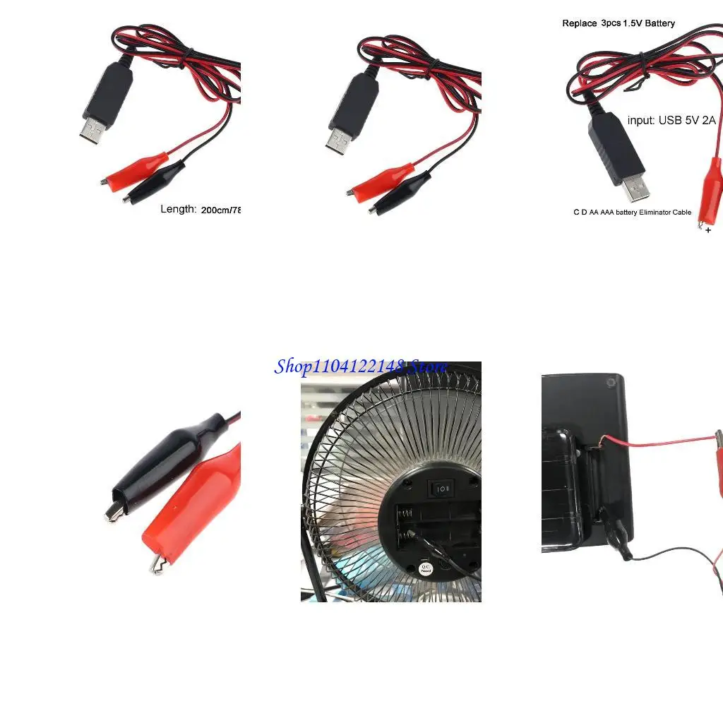 P9FA Reemplazar 3x C D AA AAA Eliminador batería USB 5V a 4.5V Cable alimentación baja baja