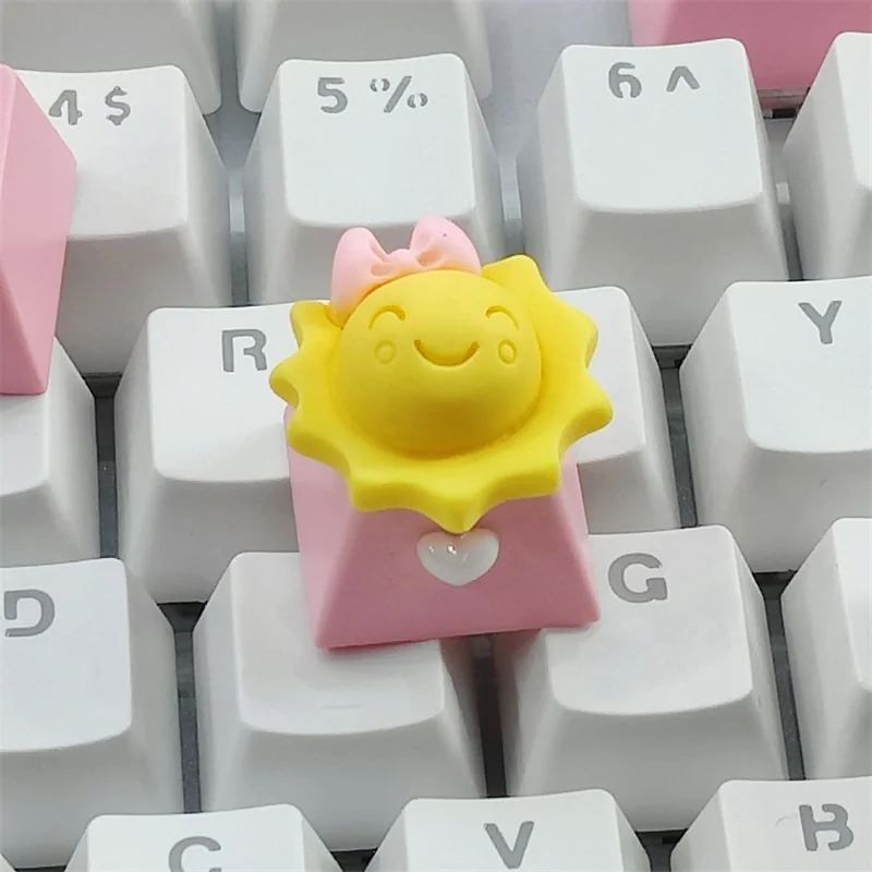Teclado mecánico hecho a mano, creativo, estrella, sol, rosa, personalizado, regalo, teclas de repuesto de eje transversal - imagen 4