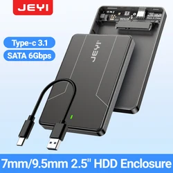 JEYI Carcasa externa 2,5 USB-C 3.1 SATA III UASP 7/9,5 mm HDD/SSD
