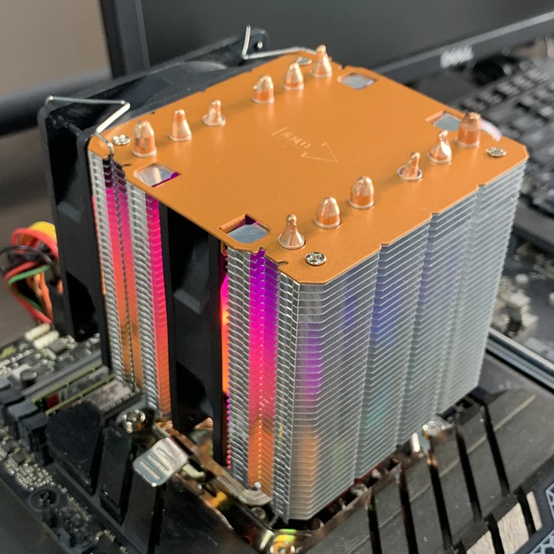 X99 RGB CPU Cooler 4PIN PWM 6 heatpipes PC radiador para Intel LGA 1150 1151 1155 1200 1700 2011 X79 X99 AM3 AM4 AM5 Ventilador - imagen 5