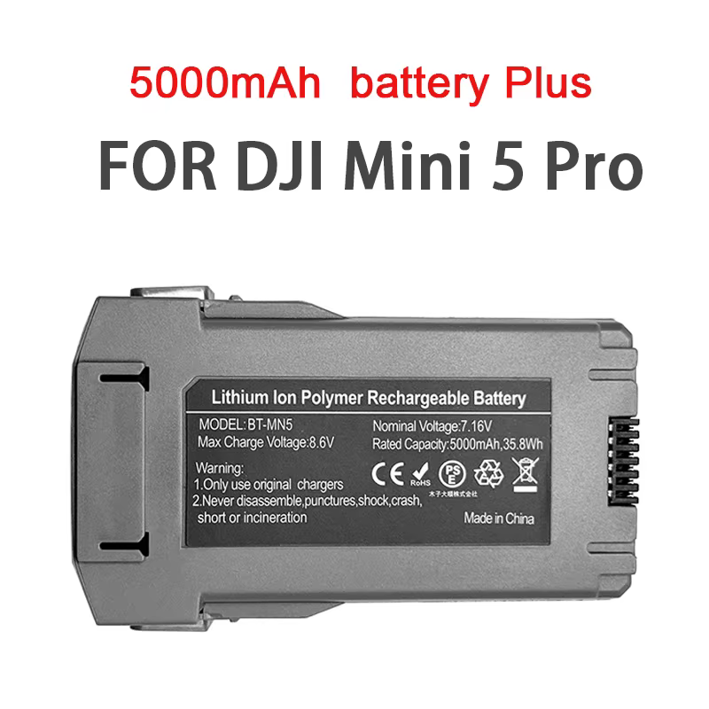 Para DJI Mini 5 Pro batería Plus 5000mAh Drone accesorio 5pro UAV gran capacidad reemplazo de baterías de cuadricóptero de vuelo inteligente
