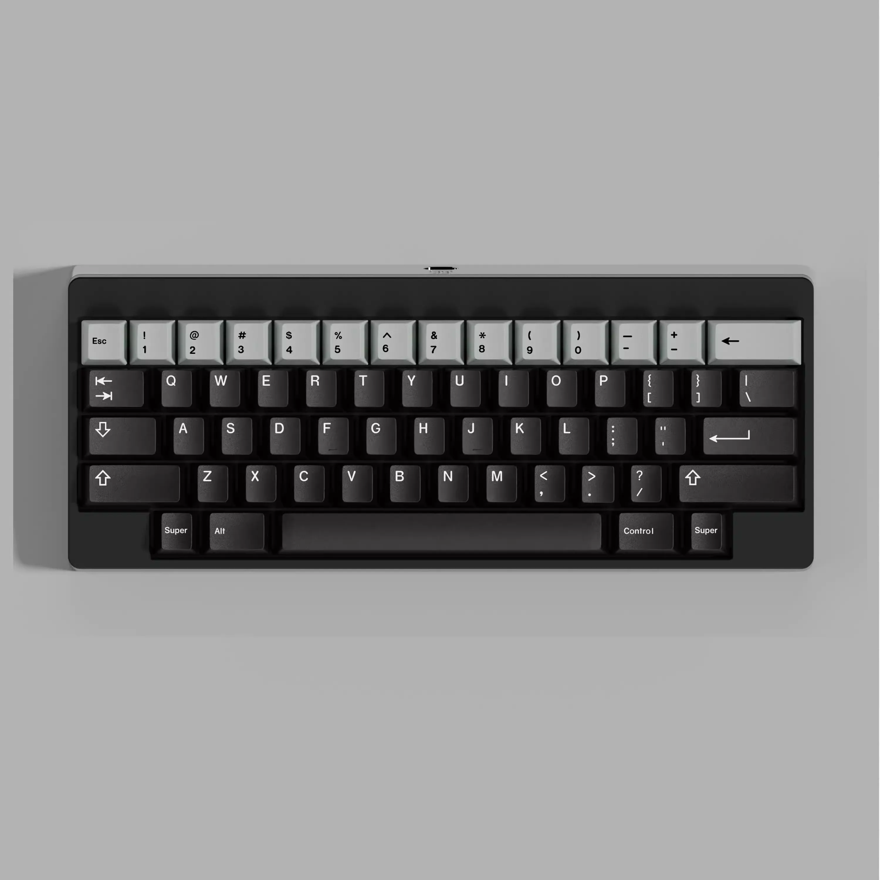 Juego de teclas con temática de grafito, teclas con subcama de tinte PBT, teclas blancas y negras, perfil de cereza para MX Switch, Barra espaciadora doble B dividida 7U, 1 Juego