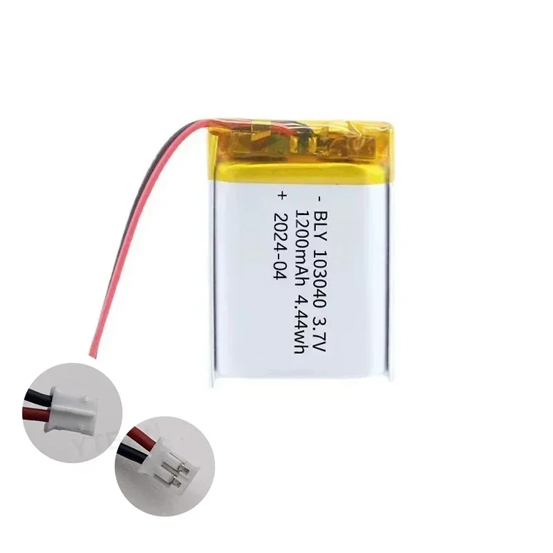 3.7V 103040   Batería de polímero de litio de 1200mAh 100% batería de alta calidad para navegador GPS PS4 walkie-talkie PH enchufe de 2,0mm - imagen 2