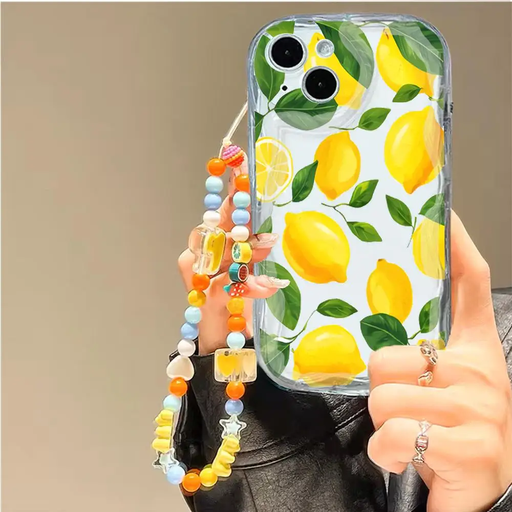 Funda con cadena de arándano, fresa y limón para OPPO A78 A95 A74 A78 A58 A54 A54S A52 A72 A53 A53S A17 A96 A77 A5S A7 A5 A3S A55 A93 - imagen 5