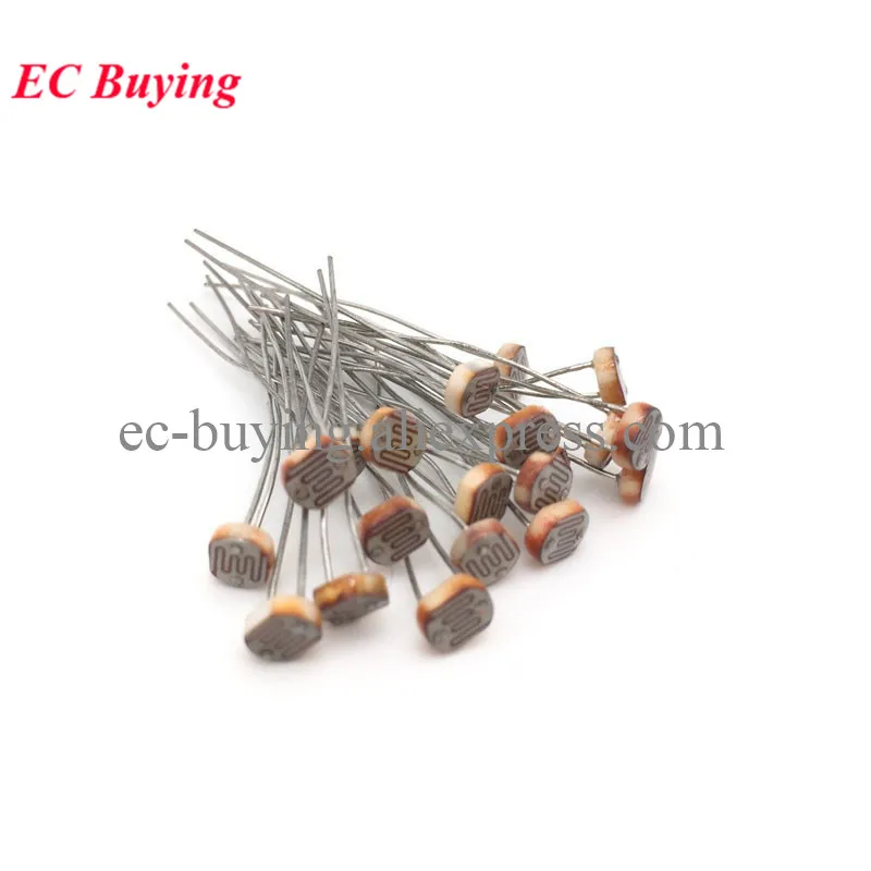 Resistencia dependiente de la luz LDR, de 5MM fotorresistencia, venta al por mayor, resistencia fotoconductora, 100 unids/lote, 5528 - imagen 4