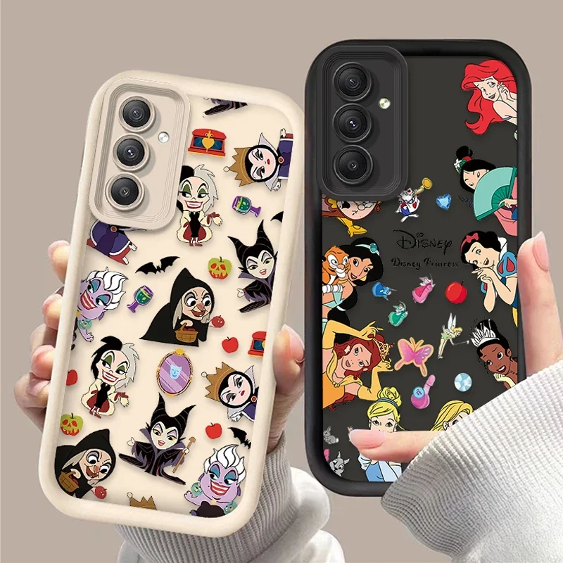 Funda de silicona Disney para Samsung Galaxy A35 A55 A15 A25 A16 A06 A05 A05S A24 A13 A23 A12 A22 A32 A52 A71 A51 4G Princess Queens - imagen 2
