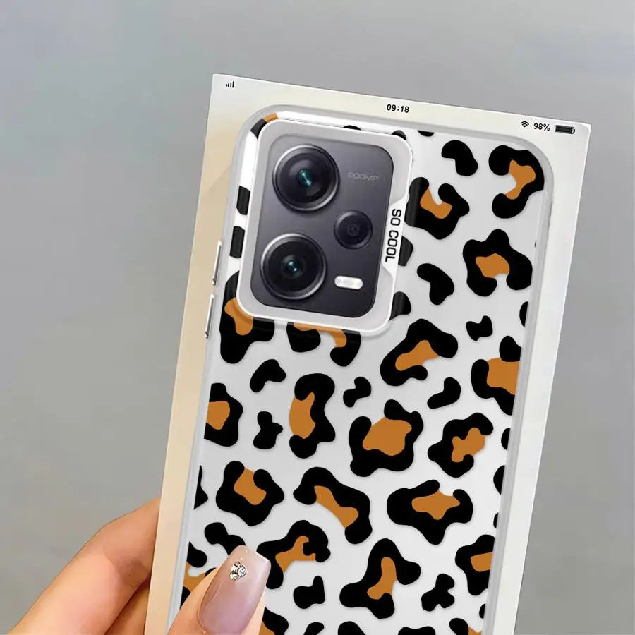 Funda de teléfono para Xiaomi Redmi Note 11s 10 11 Pro 10s 12 13 14 Pro Plus carcasa suave moda leopardo marrón - imagen 3