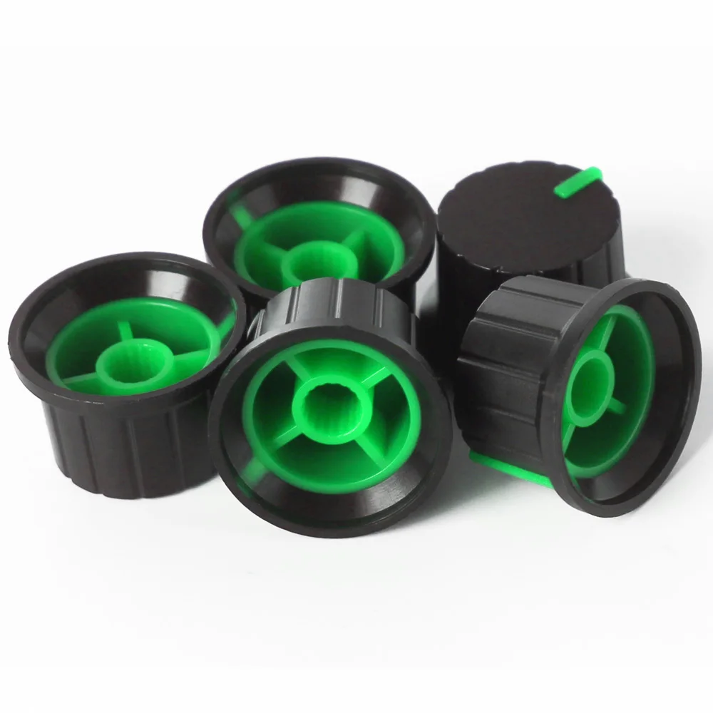 Perilla de potenciómetro de 5 piezas, 24x15mm, tapa de Control de volumen del eje de flores, perillas verdes para codificador - imagen 4