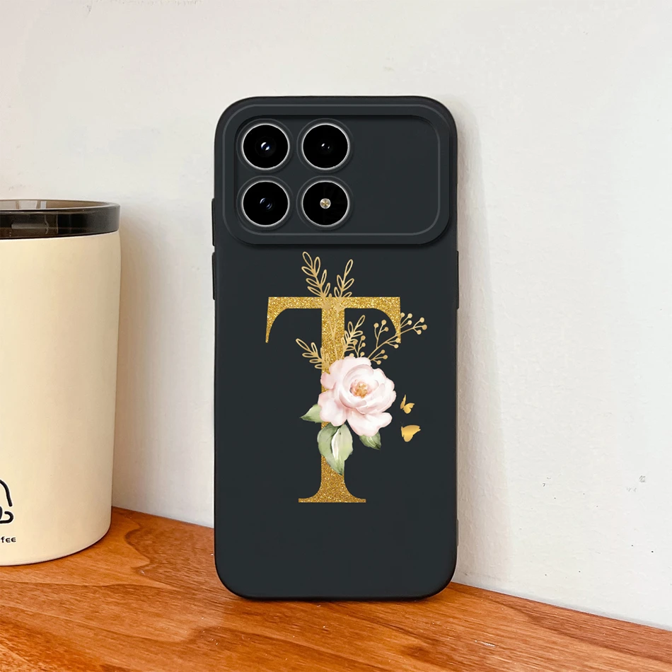 Para Poco F8 Pro funda para Poco F8 Ultra elegante funda de teléfono con letras suave duradera silicona líquida a prueba de golpes fundas protectoras traseras - imagen 4