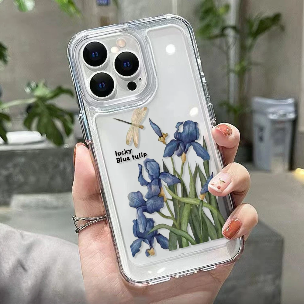 Funda Floral para Samsung A34 5G Galaxy A54 A53 A52 A33 A13 A12 A32 A14 A21s A23 A22 A50 A51 A31 Fundas transparentes de silicona - imagen 4