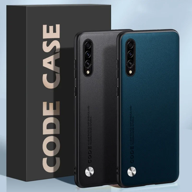 Funda de cuero de lujo para Samsung Galaxy A50 A50S, funda protectora de silicona mate a prueba de golpes para Samsung A30S A50 S - imagen 3