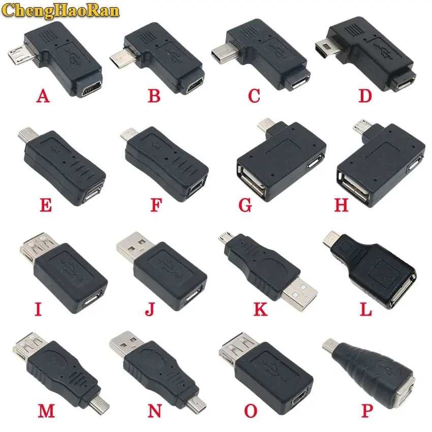 1 unidad Micro/Mini USB o USB 2,0 macho hembra impresora usb enchufe conector de alimentación adaptador de carga para teléfono MP5 ect