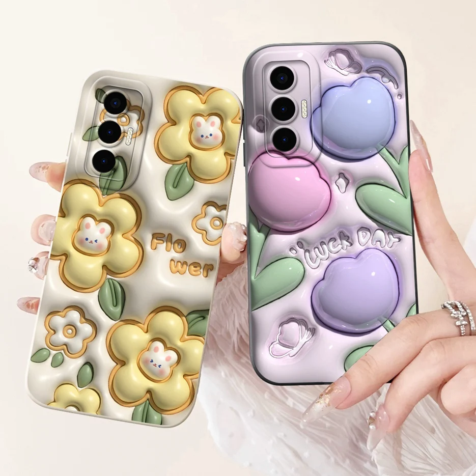 Funda de teléfono a prueba de golpes para Tecno Pova 3, cubierta de panel de caramelo elegante LF7n, Fundas suaves de 6,9 pulgadas, Coque mate - imagen 3