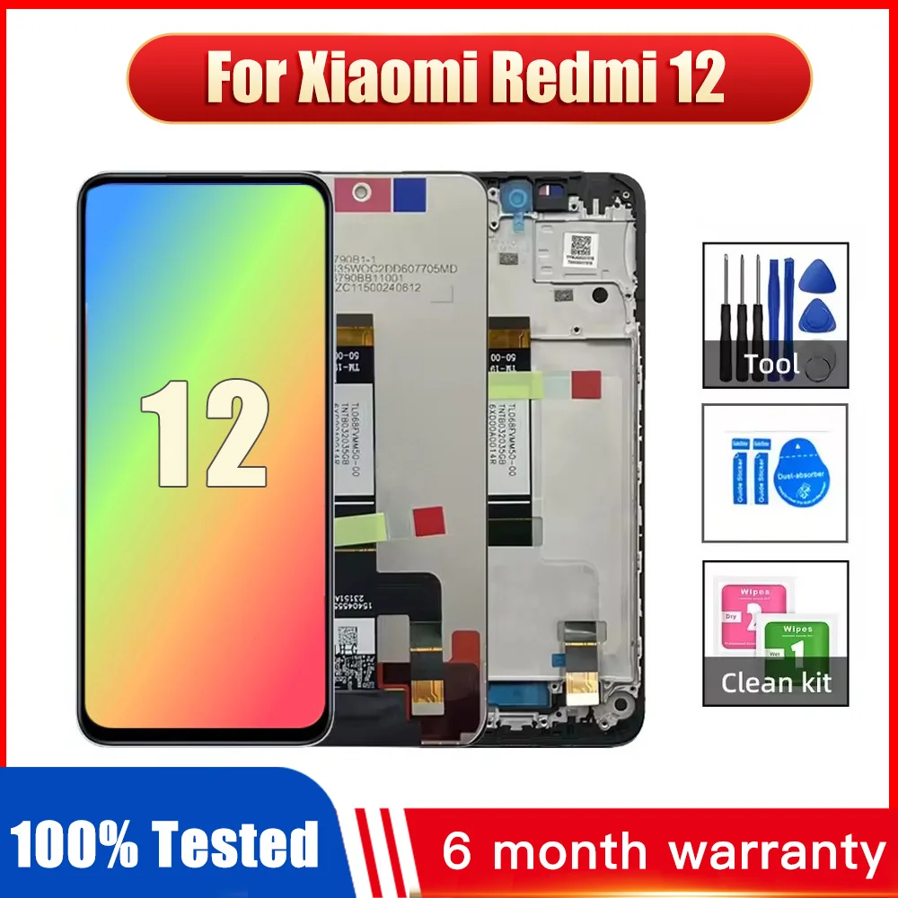6,79 ''para Xiaomi Redmi 12 LCD 23053RN02A pantalla táctil digitalizador montaje para Xiaomi Redmi 12 5G LCD Panel de repuesto