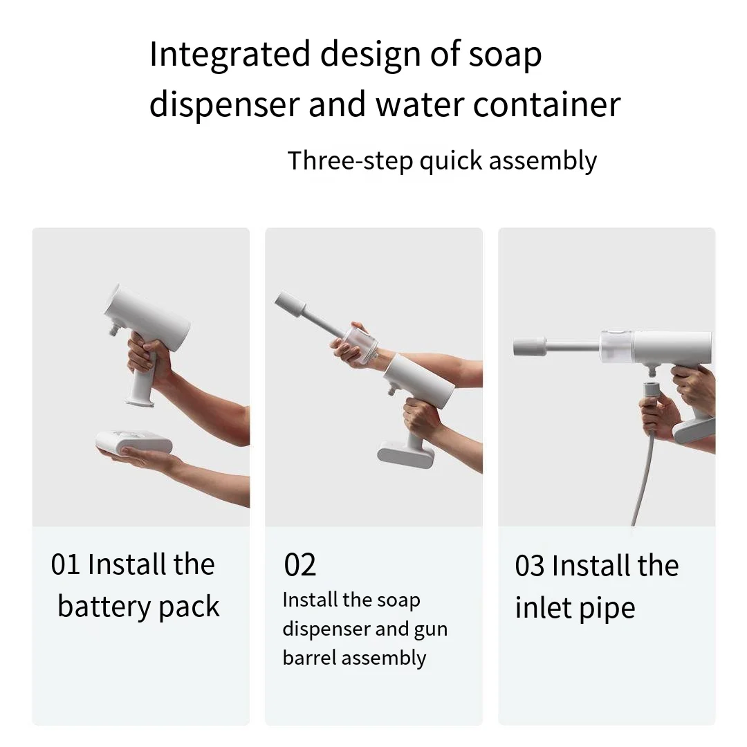 Xiaomi Mijia-máquina de lavado de coches inalámbrica de larga resistencia, pistola de agua de alta presión con descarga fuerte, pistola de lavado de coches portátil para el hogar - imagen 2