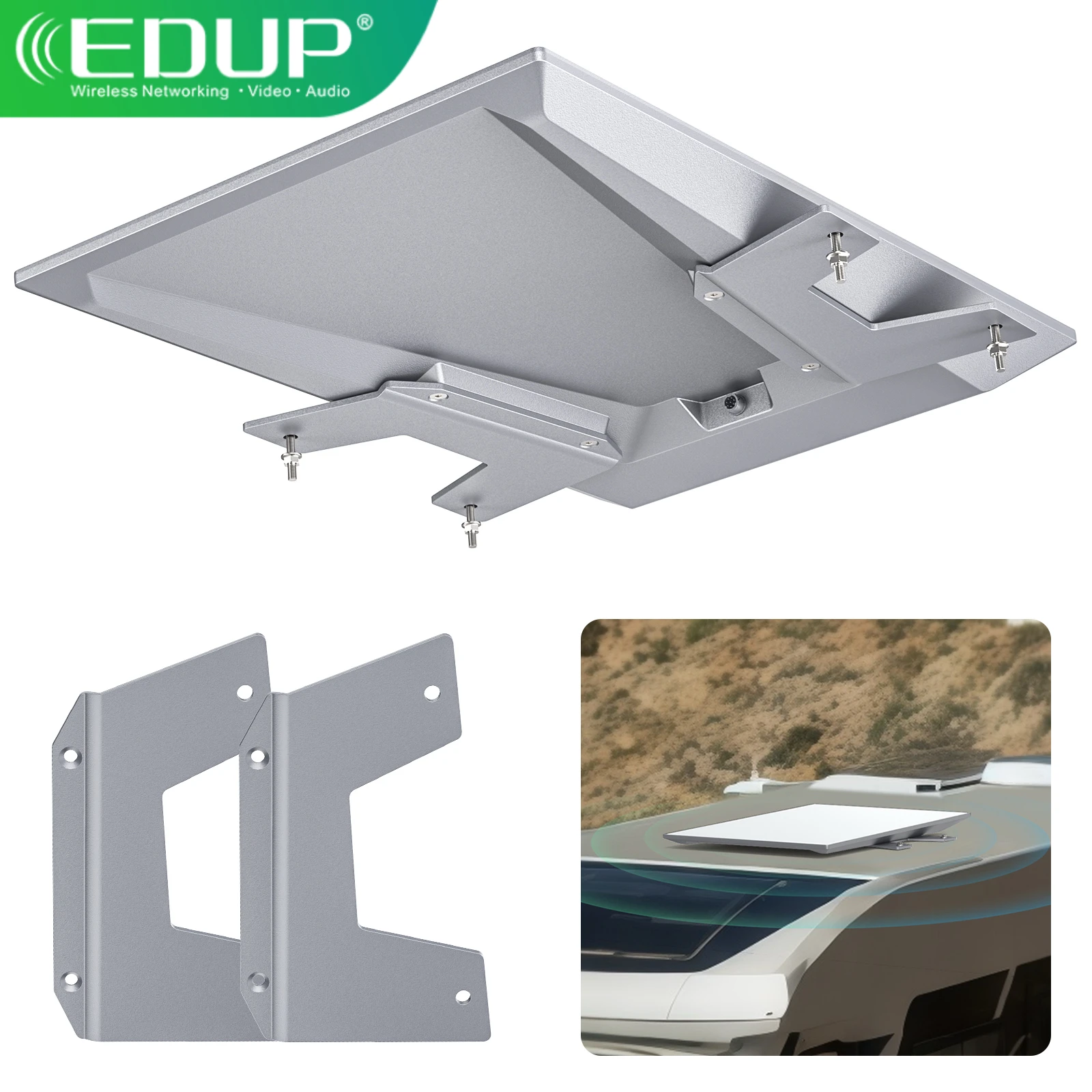 EDUP SK0150 Starlink Performance Gen3 Montaje plano Fácil instalación con hardware incluido Soporte de montaje para techo y vehículo de perfil bajo - imagen 2