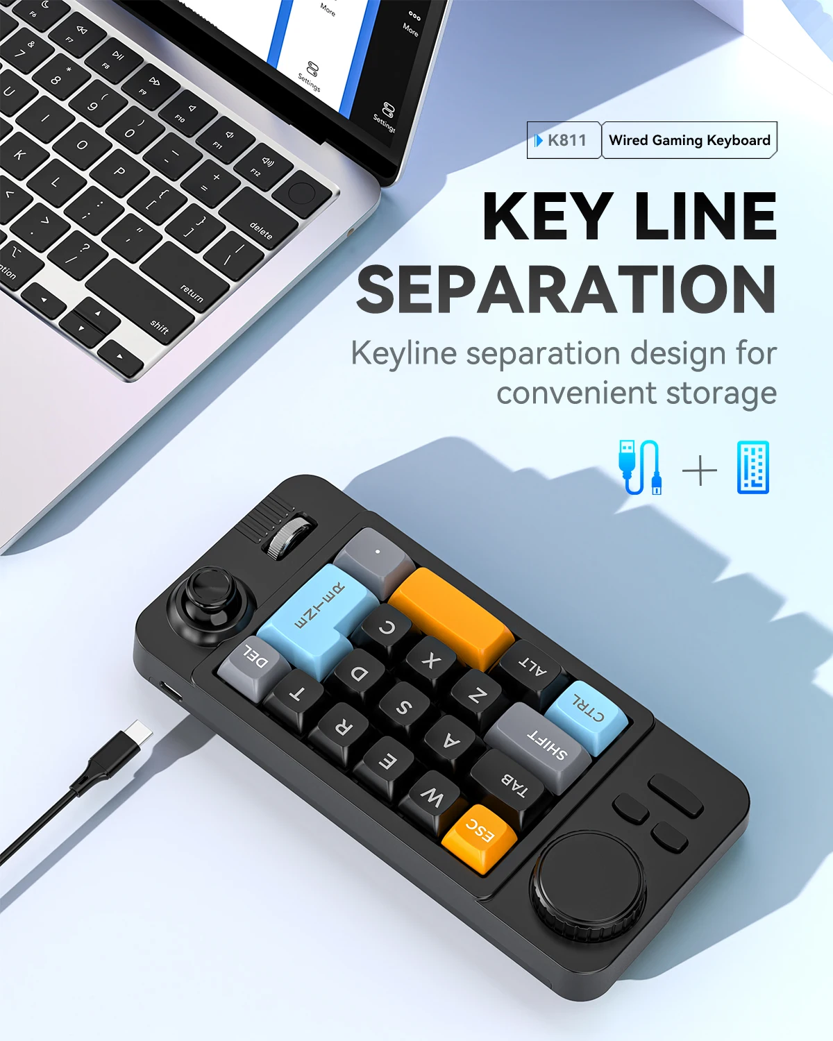 Teclado mecánico con cable de intercambio en caliente con desplazamiento de volumen Jostic teclado programador de 19 teclas para ordenador portátil - imagen 4