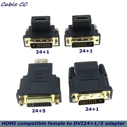 Adaptador HDMI hembra a DVI macho – Codo 90° bidireccional
