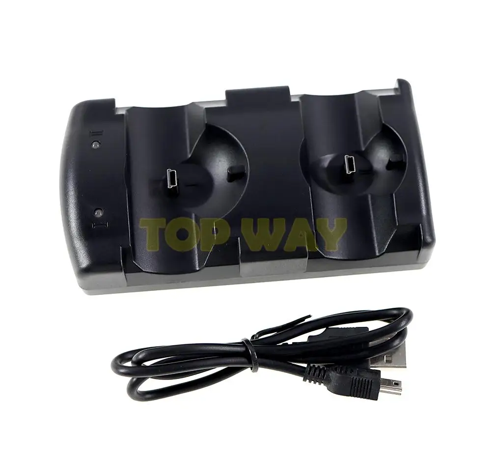 1 Uds. Cargador de base alimentado por USB de carga Dual soporte de estación de juegos para controlador inalámbrico PS3