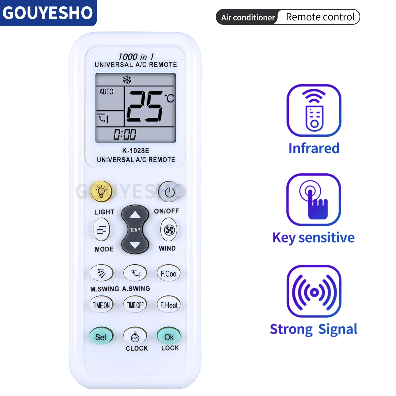 Aire acondicionado inalámbrico Universal 1000 en 1 K-1028E, Control remoto, CA, LCD Digital, nuevo - imagen 3