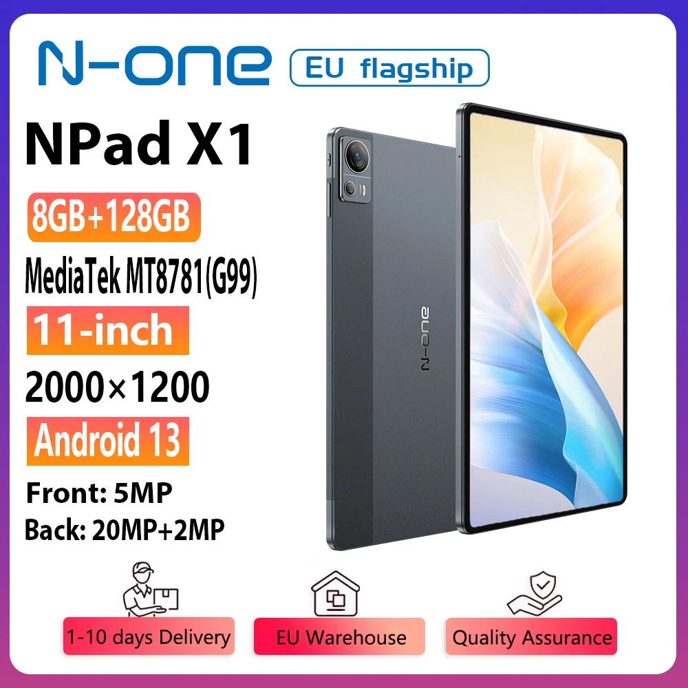 N-one NPad X1 MTK G99 tableta de 8 núcleos 10,95 ''Android 13 carga rápida 8600mAh MAX 16GB 128GB 2000*1200 FHD 4G LTE soporte L1