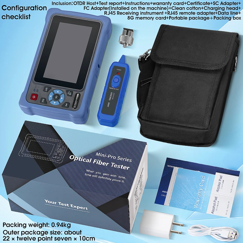 AUA800A/800U 100KM OTDR 1310/1550nm 24/22dB reflectómetro de dominio de tiempo óptico probador de fibra óptica con mapa de eventos VFL OLS OPM - imagen 2