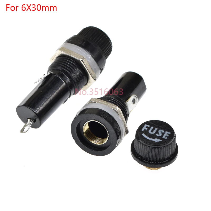 5/10 Uds 5X20mm/6X30mm portafusibles de vidrio con cable 5*20 6*30 tubo de seguro enchufe portafusibles Clip y caja BLX-A montaje PCB - imagen 4
