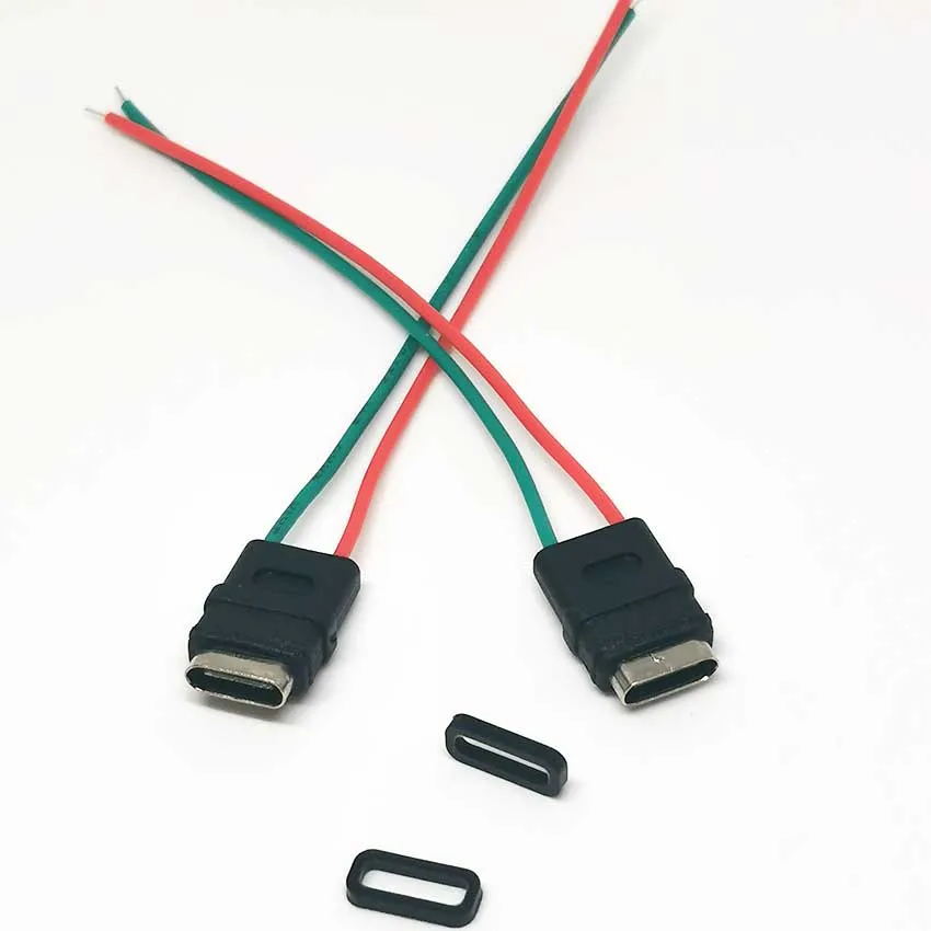 1-5 uds tipo C base hembra impermeable cable de soldadura peluquero 2P con conector de carga de cable puerto de carga de Afeitadora eléctrica - imagen 4