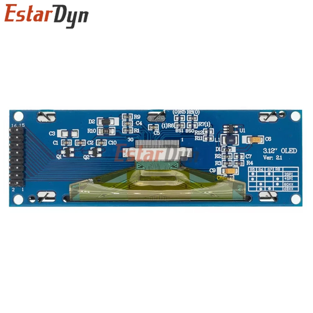 Módulo de pantalla OLED de 3,12 pulgadas SSD1322 256x64 para Arduino STM32 Raspberry Pi, interfaz SPI I2C con cabezal de Pin presoldado - imagen 2