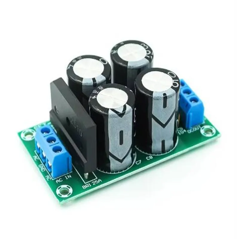 1 Uds PW28 filtro de potencia Dual placa amplificadora de potencia rectificador de alta corriente 25A puente plano placa de alimentación no regulada DIY