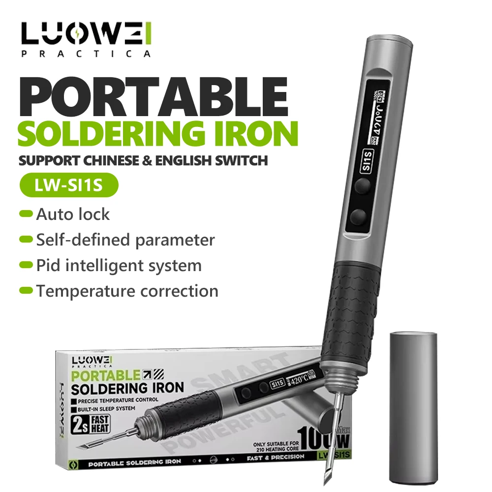 LUOWEI LW-SI1S soldador inteligente portátil con punta de soldadura para reparación de teléfonos móviles placa base PCB herramienta de soldadura portátil - imagen 2