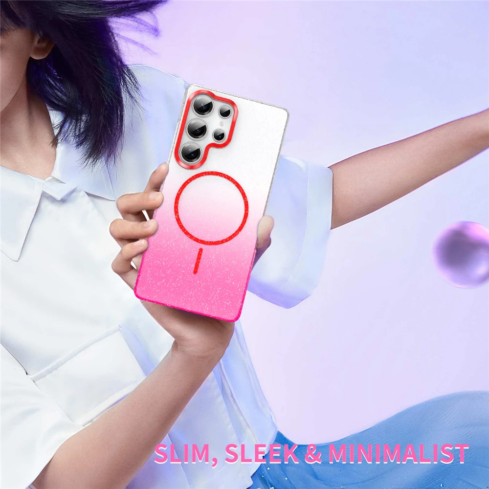 Funda transparente magnética con purpurina para Magsafe Samsung A32 A52 A13 A33 A53 A14 A34 A54 A15 A35 A55 A16 A26 A36 A56 cubierta ostentosa - imagen 5