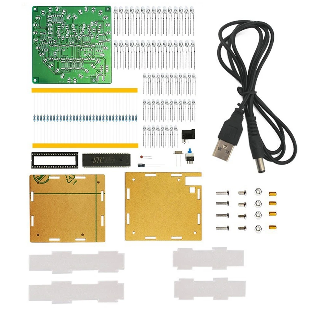 DIY colorido amor en forma de corazón luces que fluyen Kit electrónico MCU PCB DIY Kit de práctica de soldadura atmósfera luz intermitente DC 5V - imagen 5