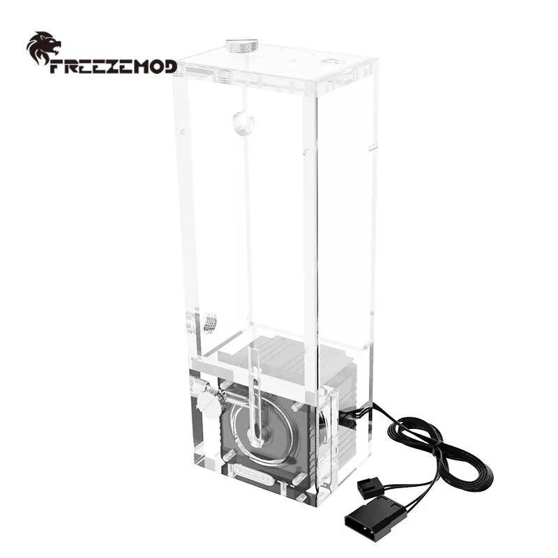 FREEZEMOD Bomba de caja AIO Depósito de forma cuadrada, núcleo de bomba centrífuga de 650 L/H/Diseño modular silencioso, 600 ML PUB-EG6-FX-360