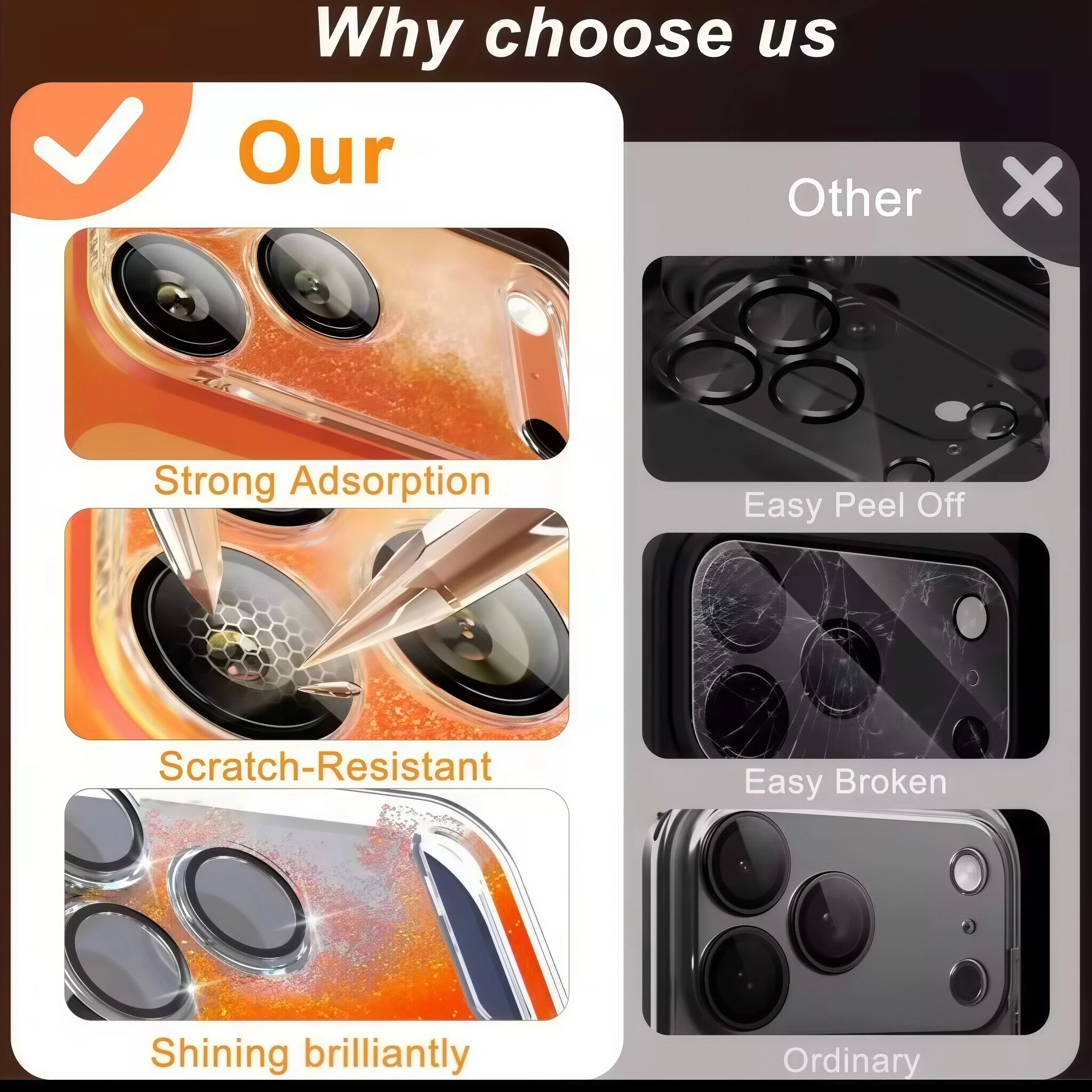 Elegante película protectora de lente Quicksand para iPhone 17 Pro/17Pro Max protección completa cubierta trasera transparente anticaída - imagen 4