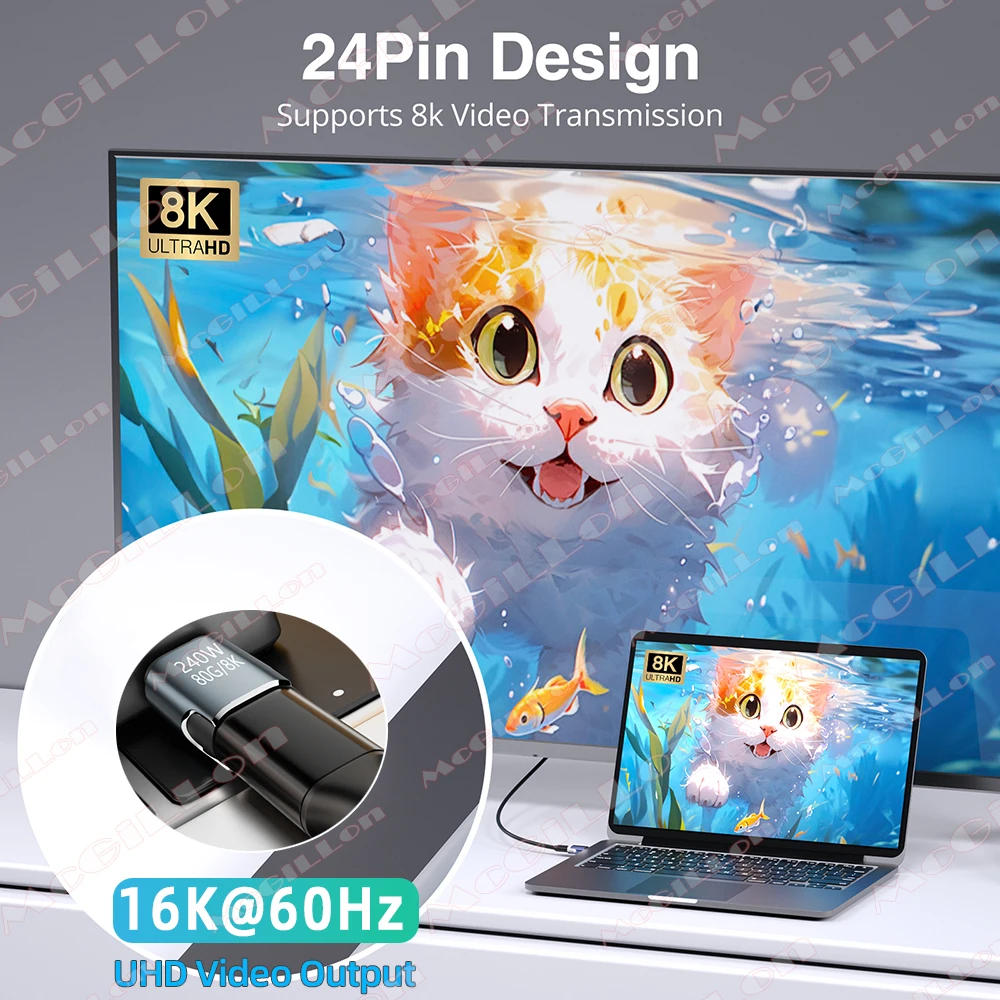 240W USB4.0 80Gbps Thunderbolt5 magnético tipo C OTG USB C a USB-C Cable convertidor magnético de carga rápida 8K @ 60Hz adaptador USB tipo C - imagen 5