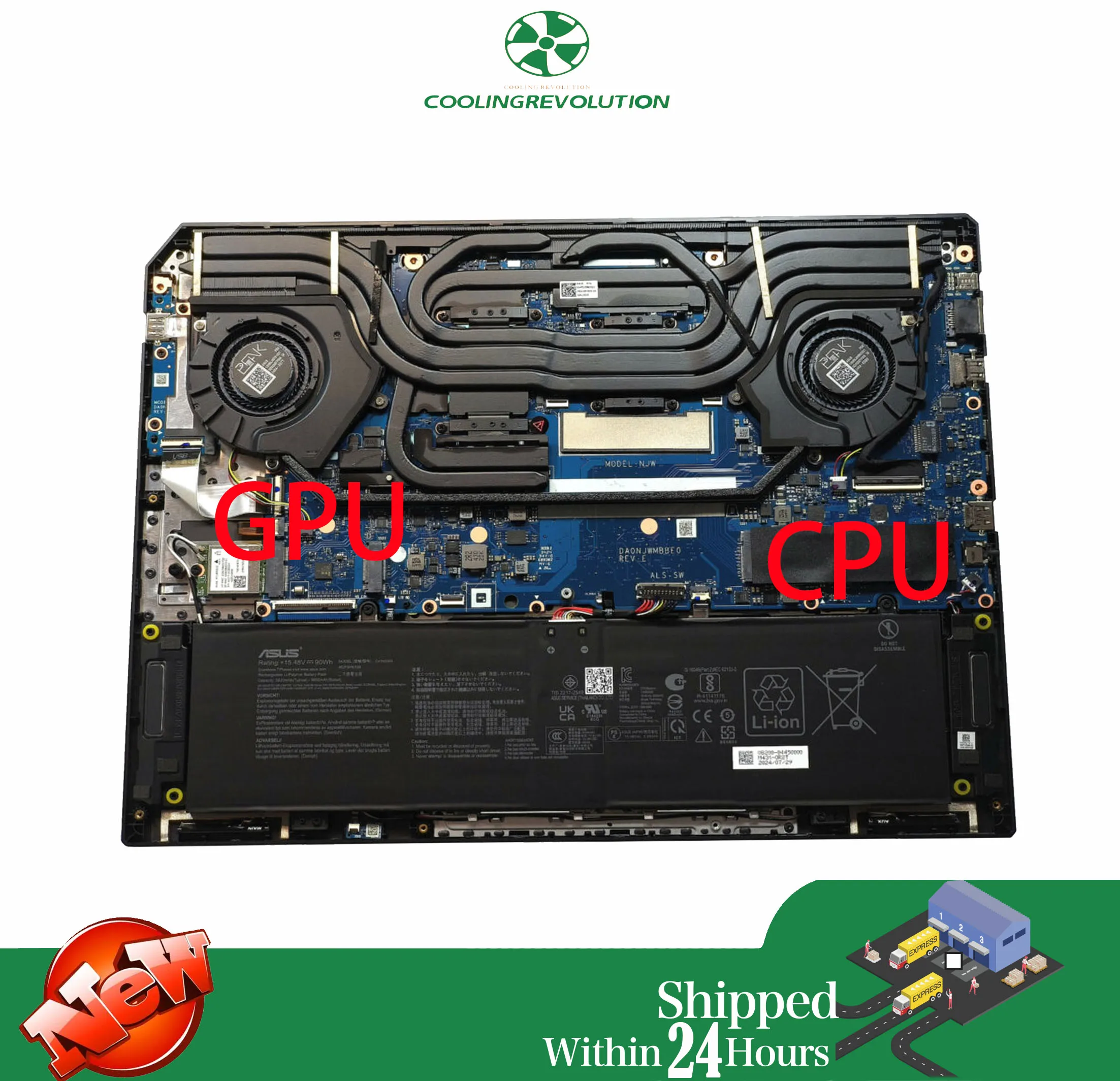 Ventilador de refrigeración GPU para CPU de ordenador portátil, para ASUS TUF Gaming FX608J FX608LP 13NR0MJ0P01021 13NR0MJ0P02021 6033B0152001 6033B0152201 - imagen 3